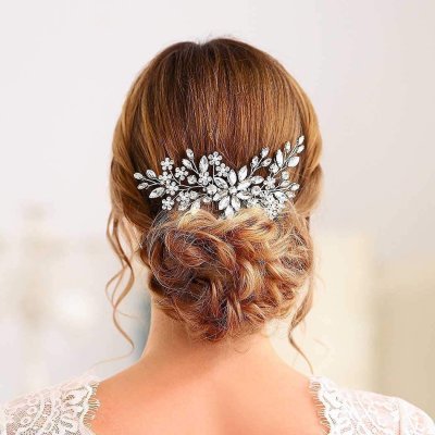 Handmade Hair Accessory: Crystal-embellished Hair Comb